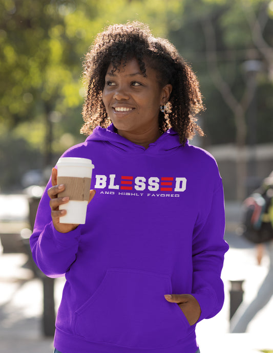 BLESSED and HIGHLY FAVORED UNISEX HOODIE