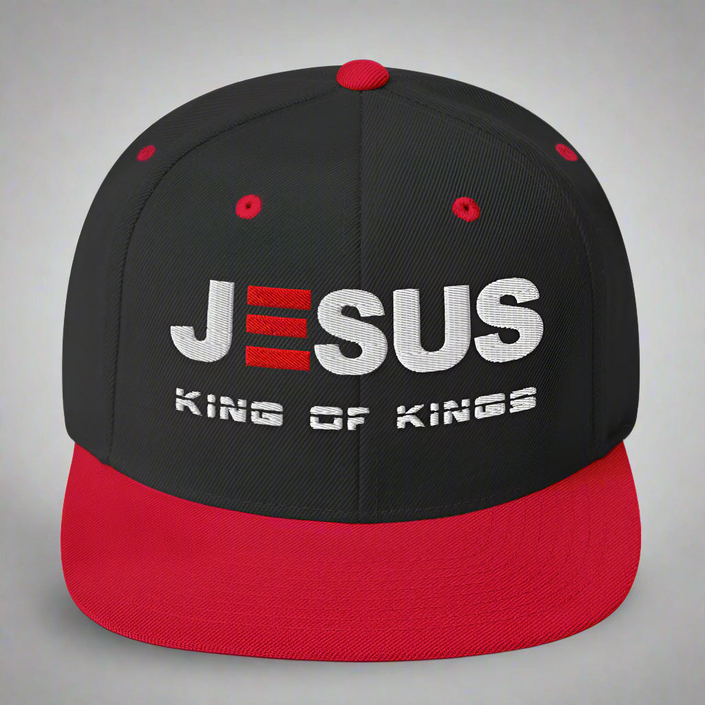 Jesus King of Kings classic-snapback-black-red-front