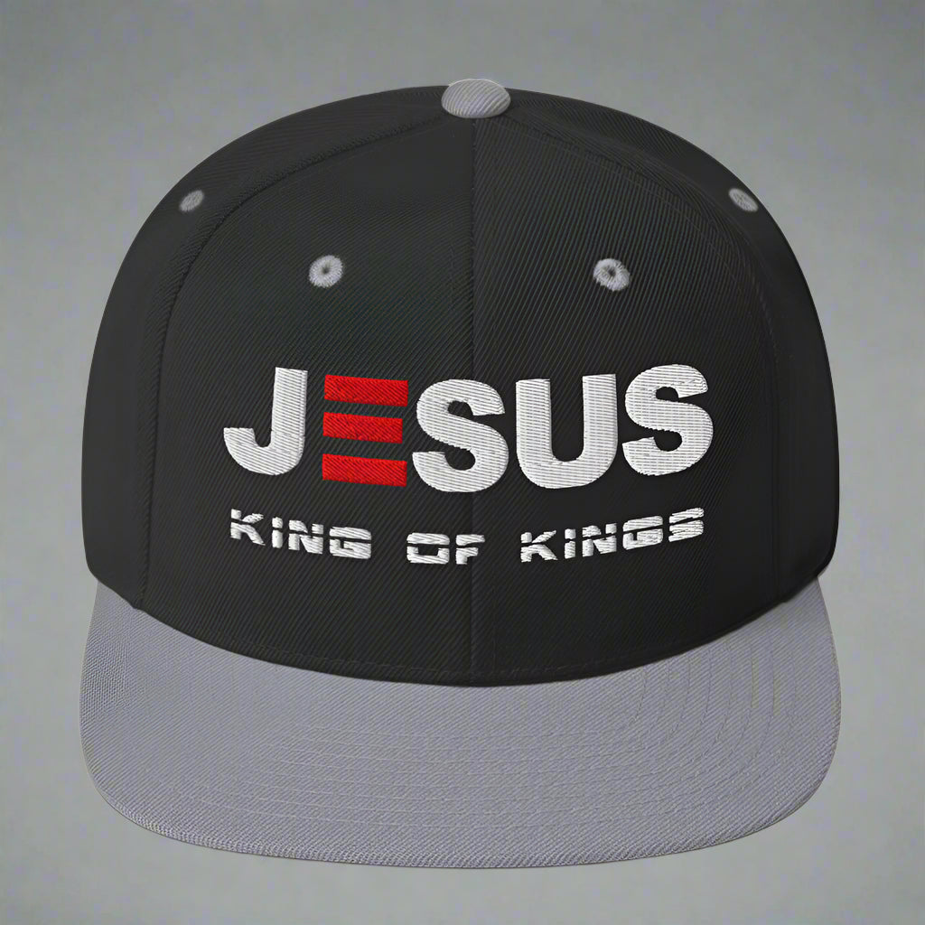 Jesus King of Kings classic-snapback-black-silver-front