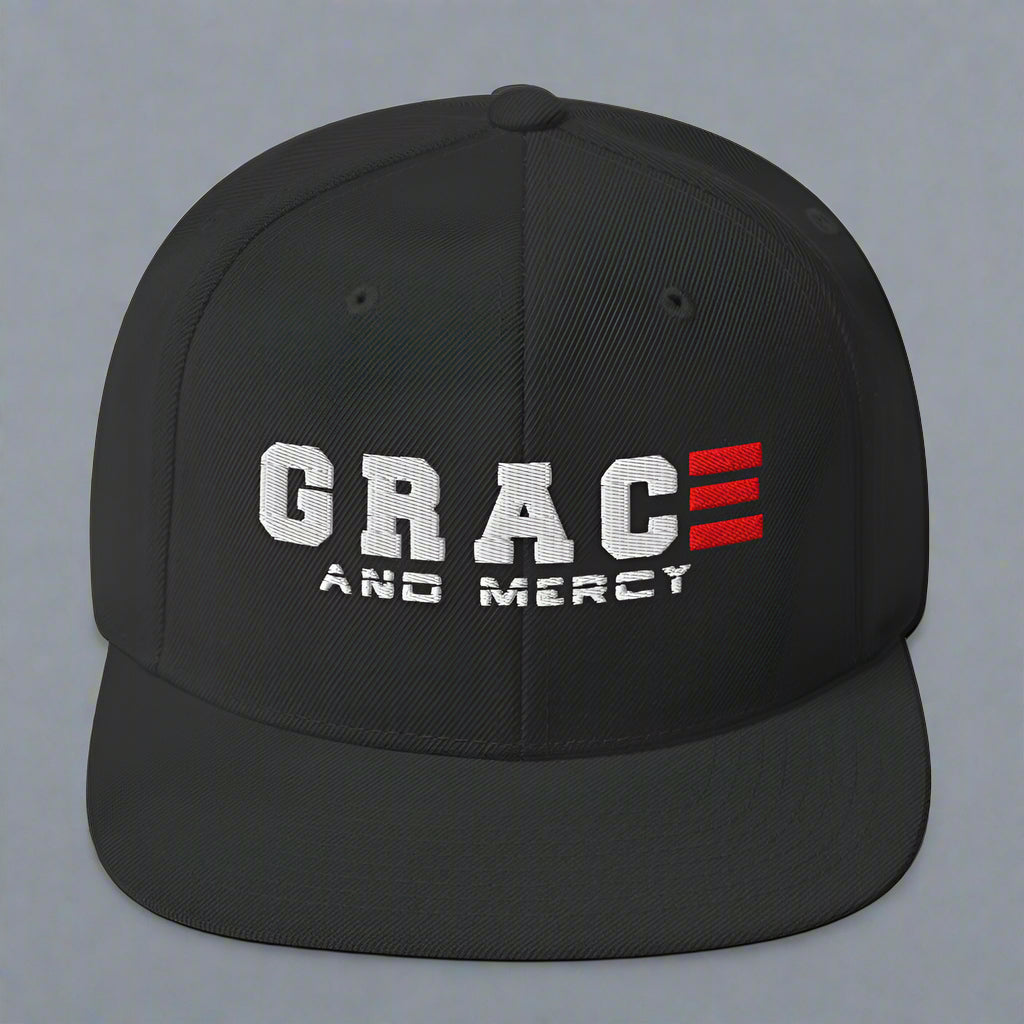grace and mercy classic-snapback-black-front