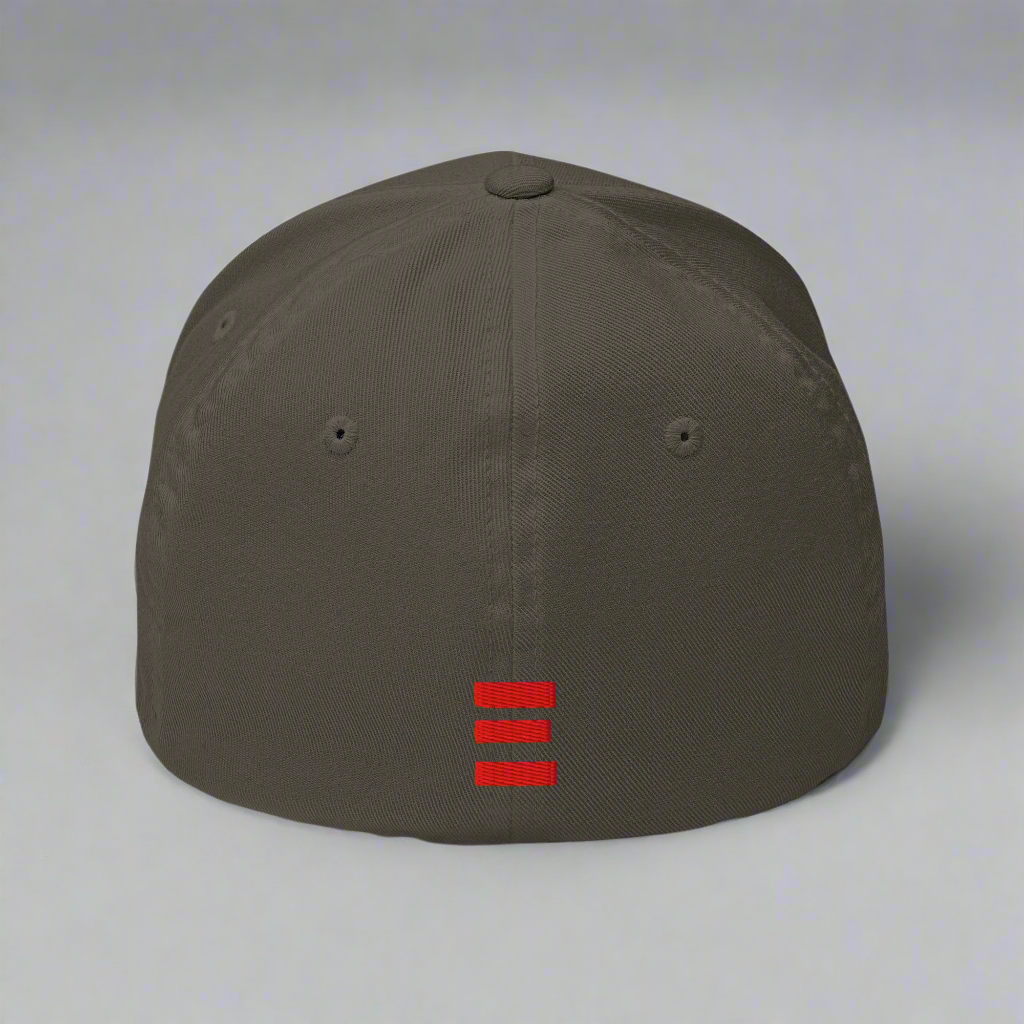 Dark gray cap with red equal sign symbol on a light gray background
