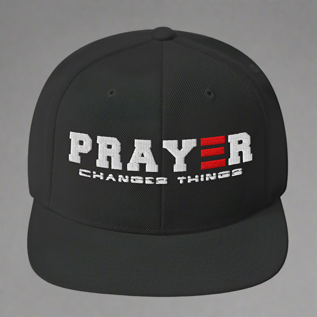 prayer changes things classic-snapback-black-front