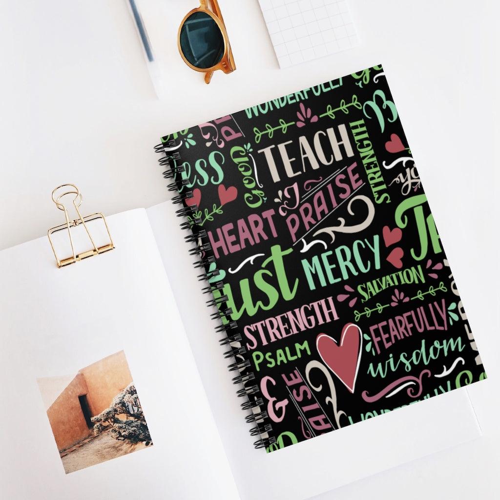 Trust Mercy Spiral Spiritual Notebook - Ruled Line - EnoughSaid