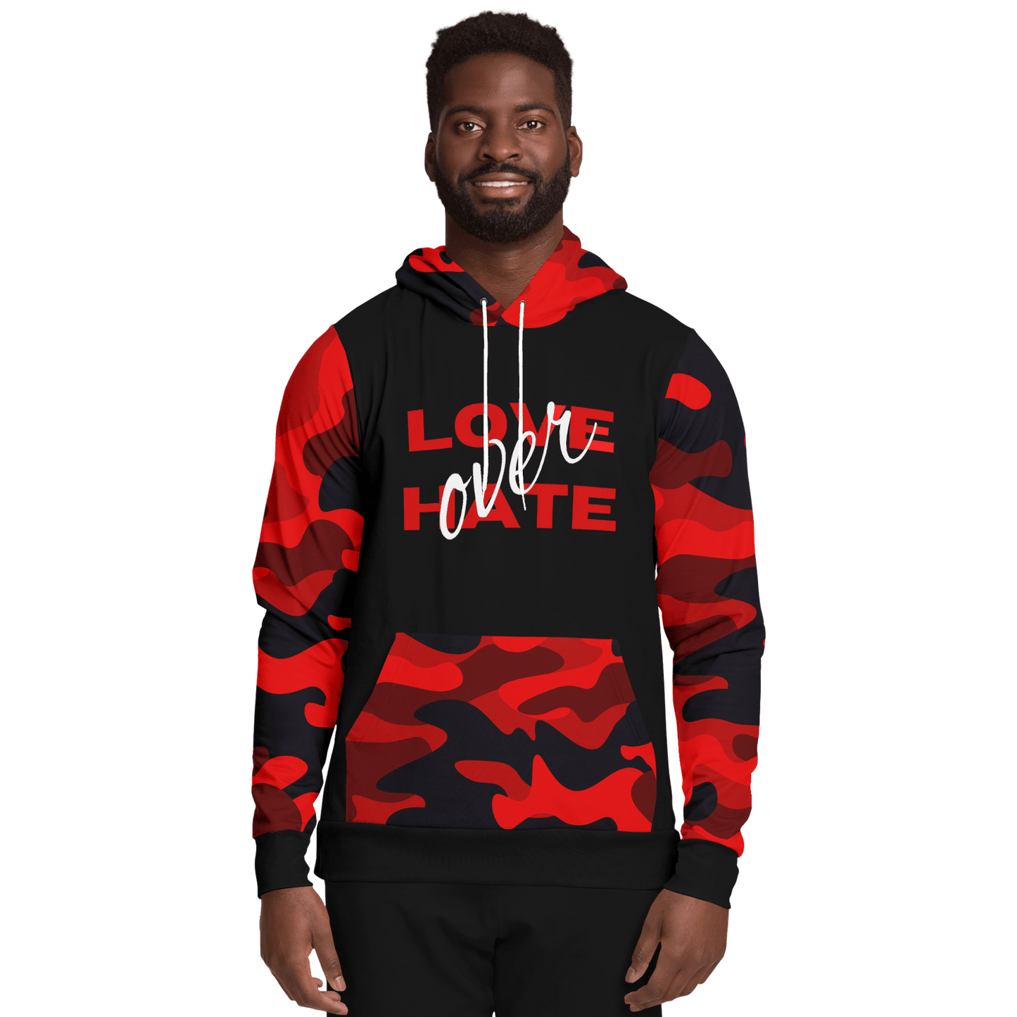 Love Over Hate Camouflage Fashion Hoodie - EnoughSaid