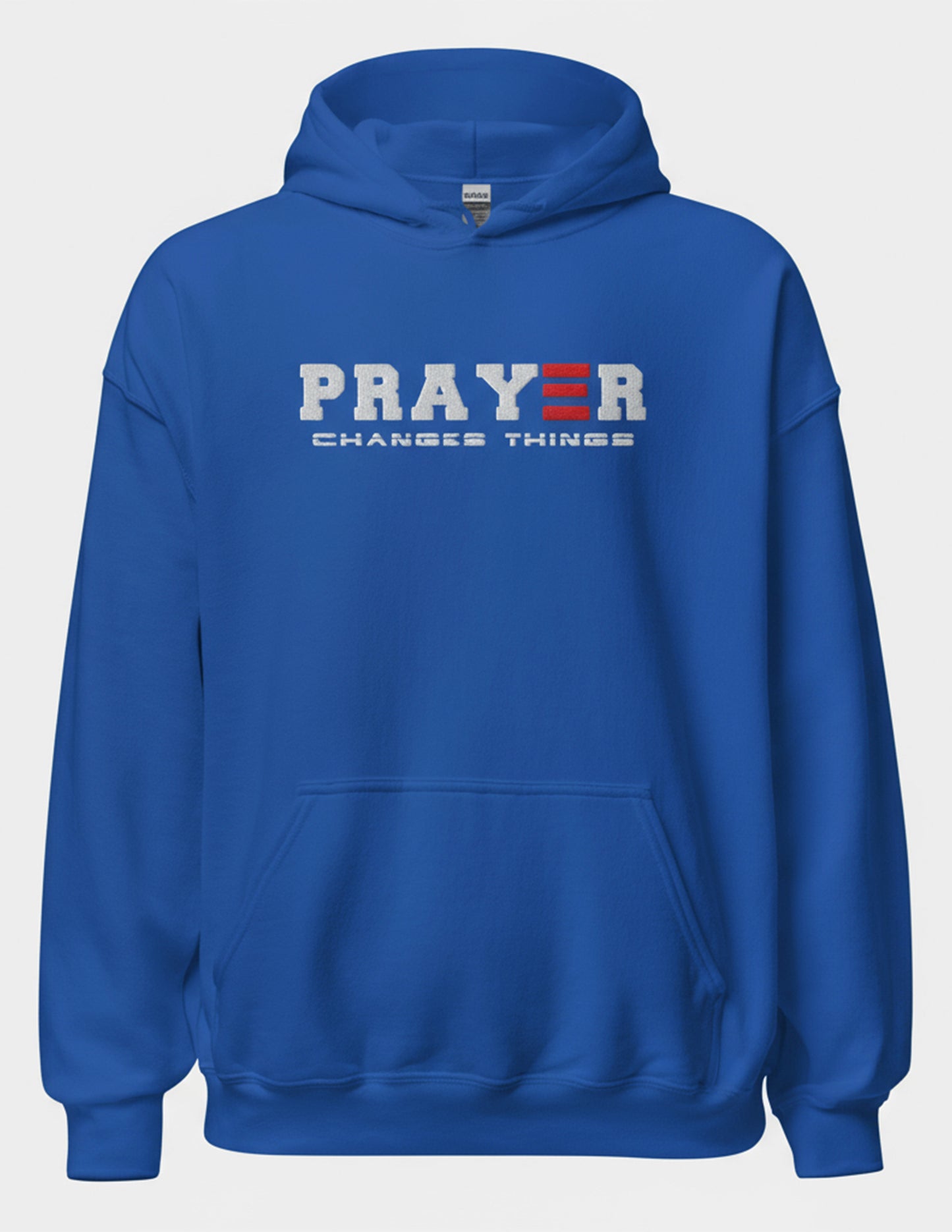 PRAYER CHANGES THINGS HOODIE WHITE EMBROIDERY