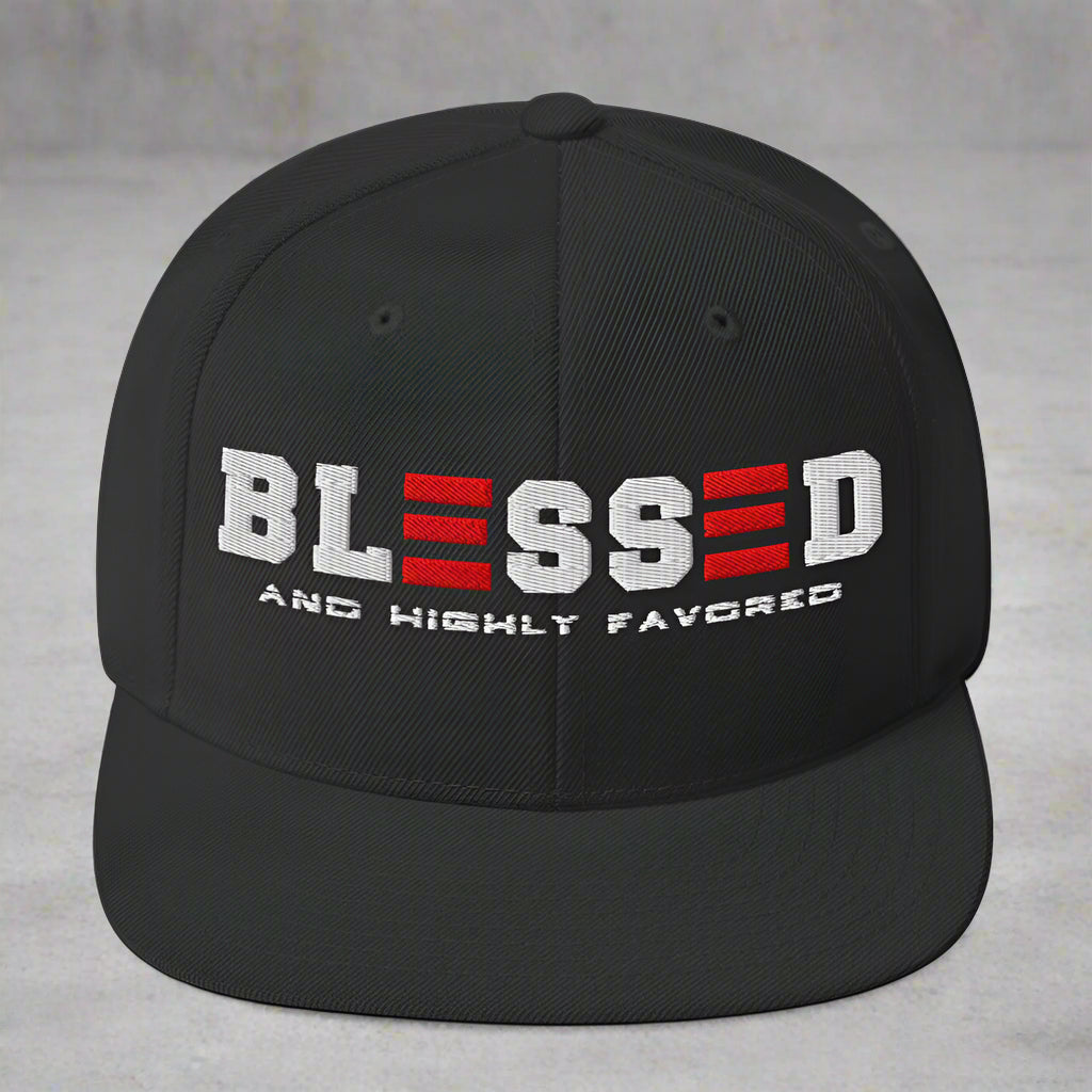 blessed and highly favored classic-snapback-black-front