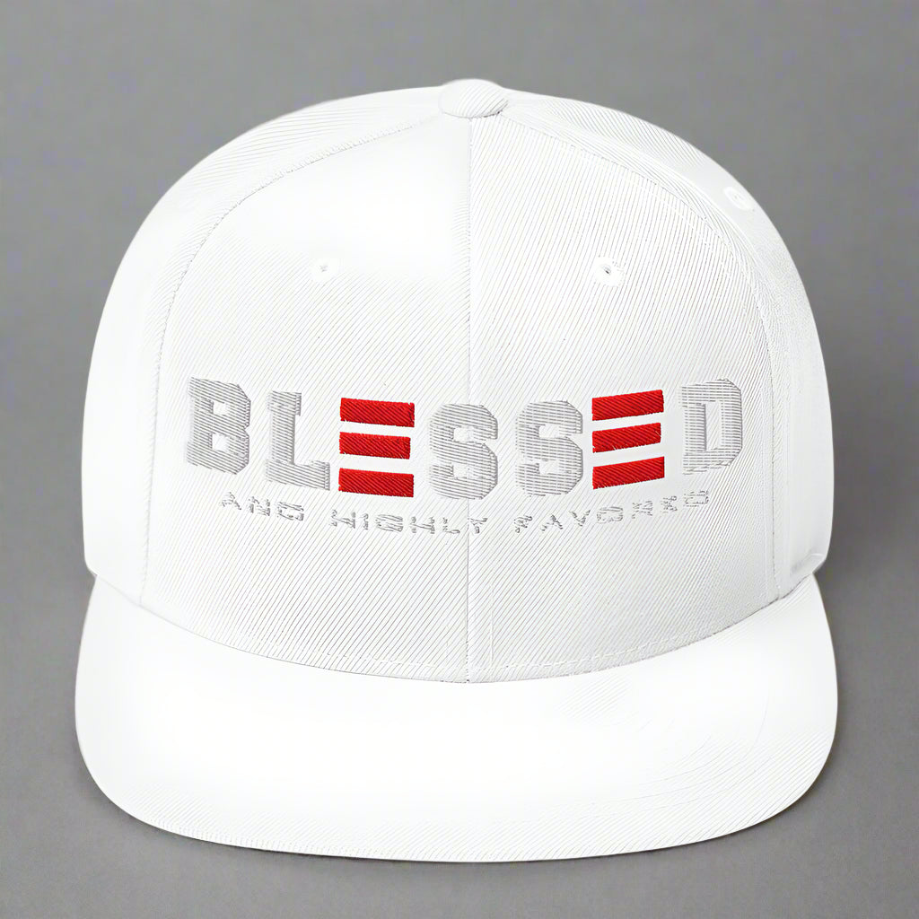 blessed and highly favored classic-snapback-white-front