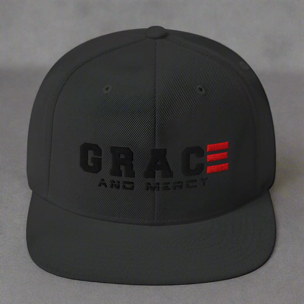 grace and mercy classic-snapback-black-front