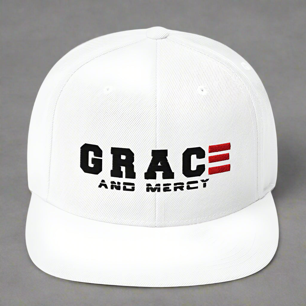 grace and mercy classic-snapback-white-front
