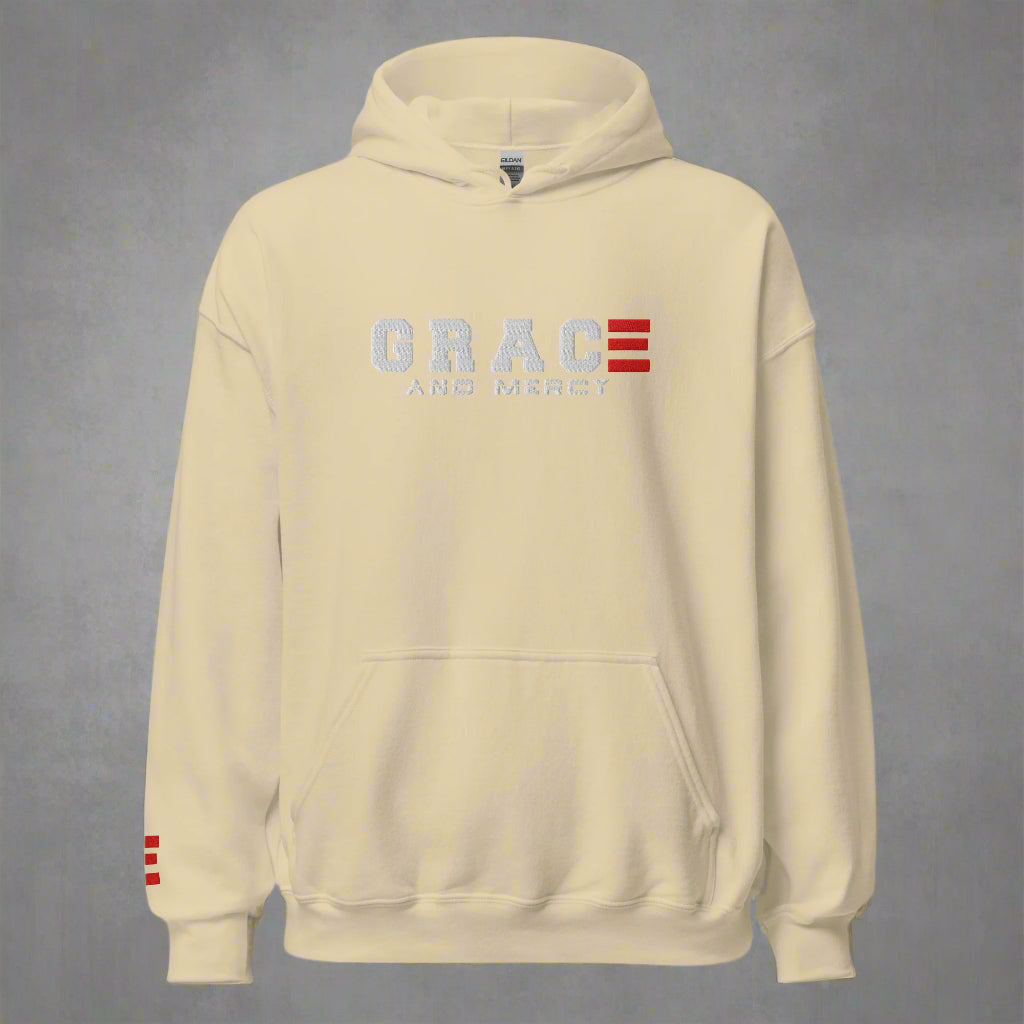 grace and mercy unisex-heavy-blend-hoodie-sand-front