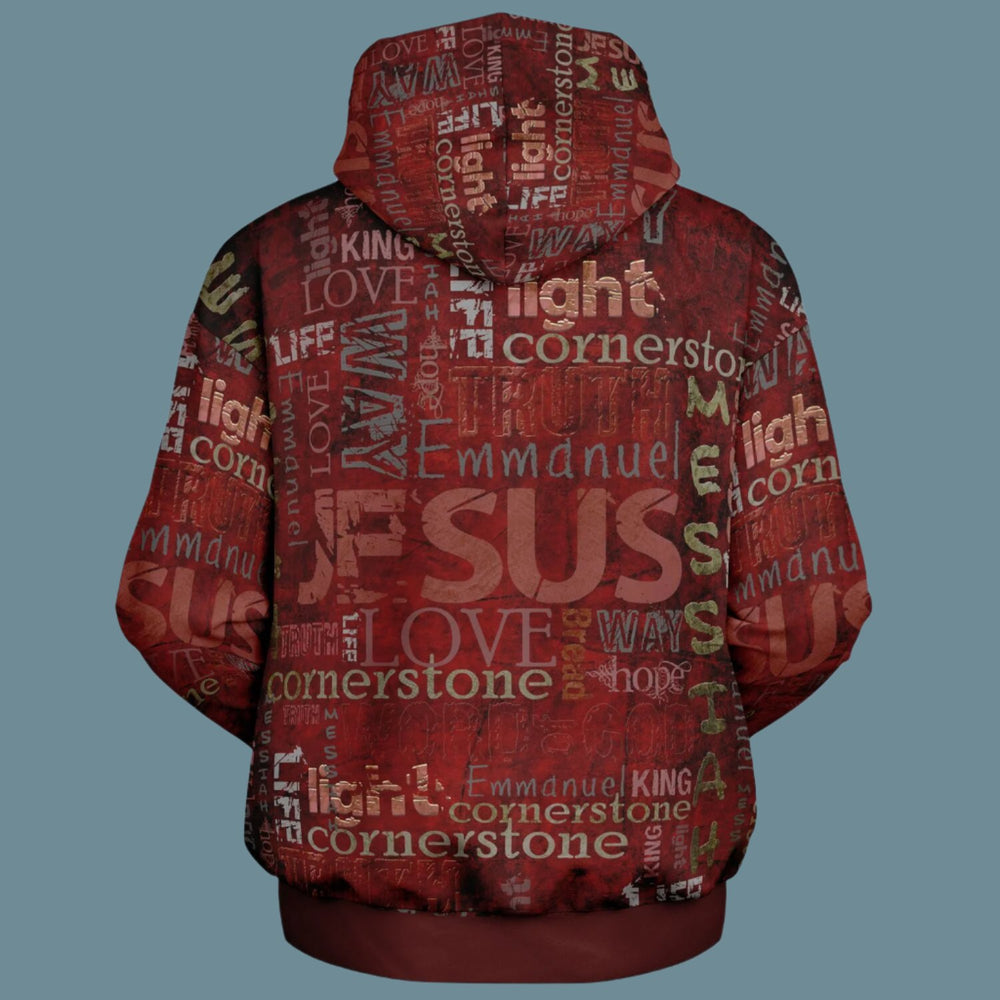 Jesus Passion Heavyweight Oversized Hoodie in brown with graphic design. Ghost back