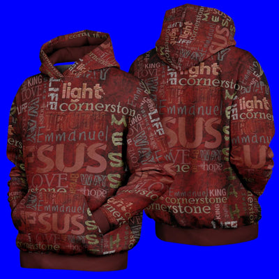 Jesus Passion Heavyweight Oversized Hoodie in brown with graphic design. Ghost together.
