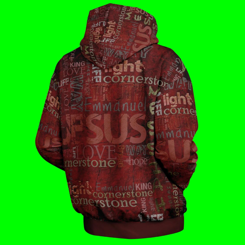 Jesus Passion Heavyweight Oversized Hoodie in brown with graphic design. Ghost right back.