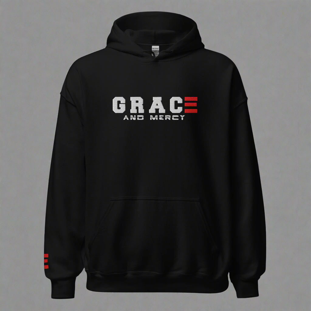 grace and mercy unisex-heavy-blend-hoodie-black-front