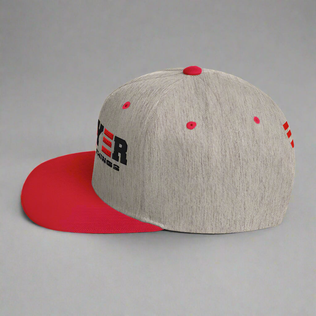 prayer changes things classic-snapback-heather-grey-red-left-side