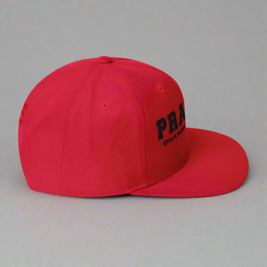 prayer changes things classic-snapback-red-right-side