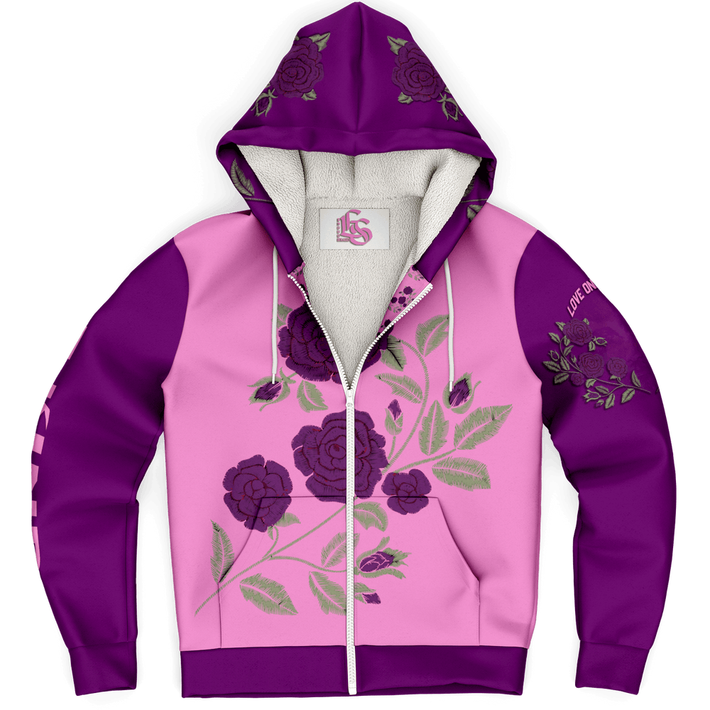 front purple pink rose  hoodie