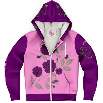 front purple pink rose  hoodie