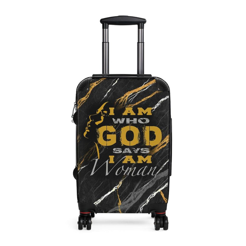 I Am Who God Says I Am Woman Cabin Suitcase - EnoughSaid