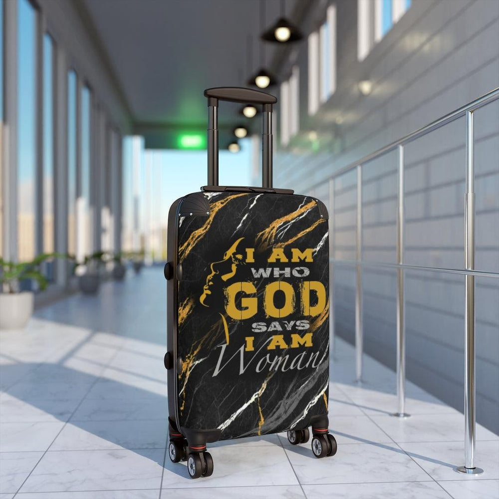 I Am Who God Says I Am Woman Cabin Suitcase - EnoughSaid