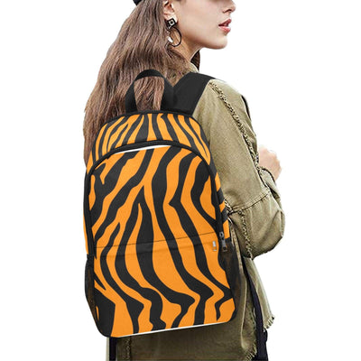 Tiger Stripes Fabric Backpack with Side Mesh Pockets - EnoughSaid
