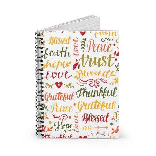 Grateful and thankful Spiral Spiritual Notebook - Ruled Line - EnoughSaid