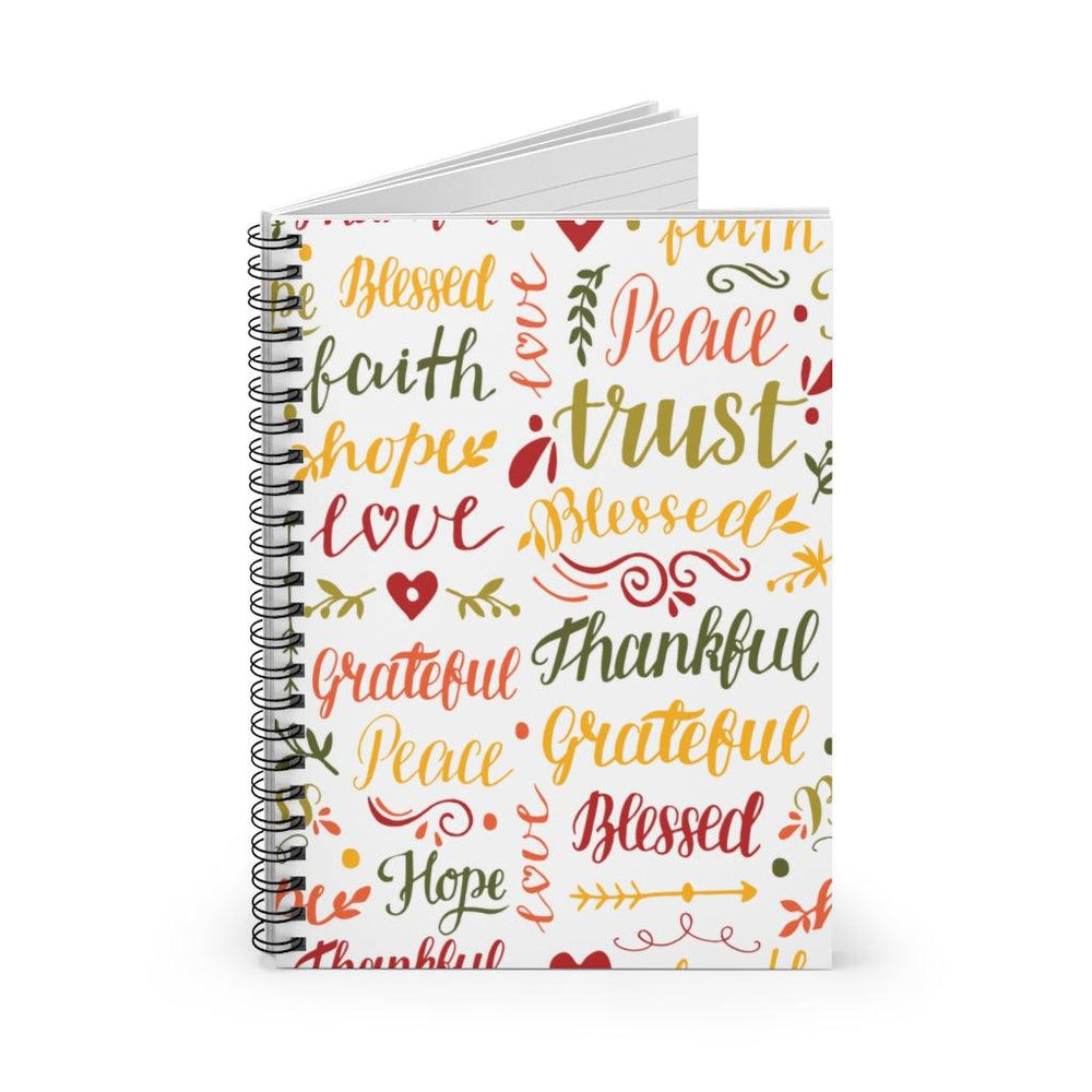 Grateful and thankful Spiral Spiritual Notebook - Ruled Line - EnoughSaid