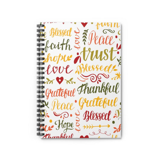 Grateful and thankful Spiral Spiritual Notebook - Ruled Line - EnoughSaid