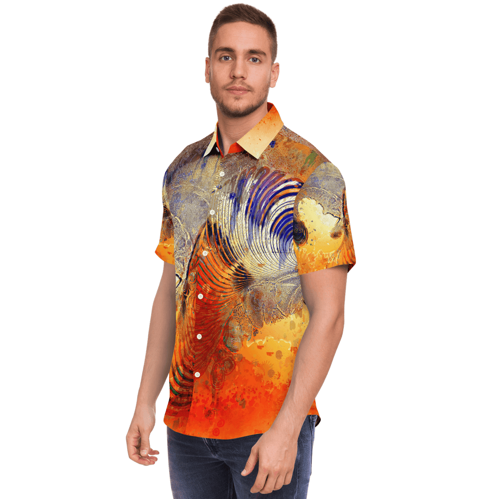 Feather Splatter Button Sown Shirt - EnoughSaid