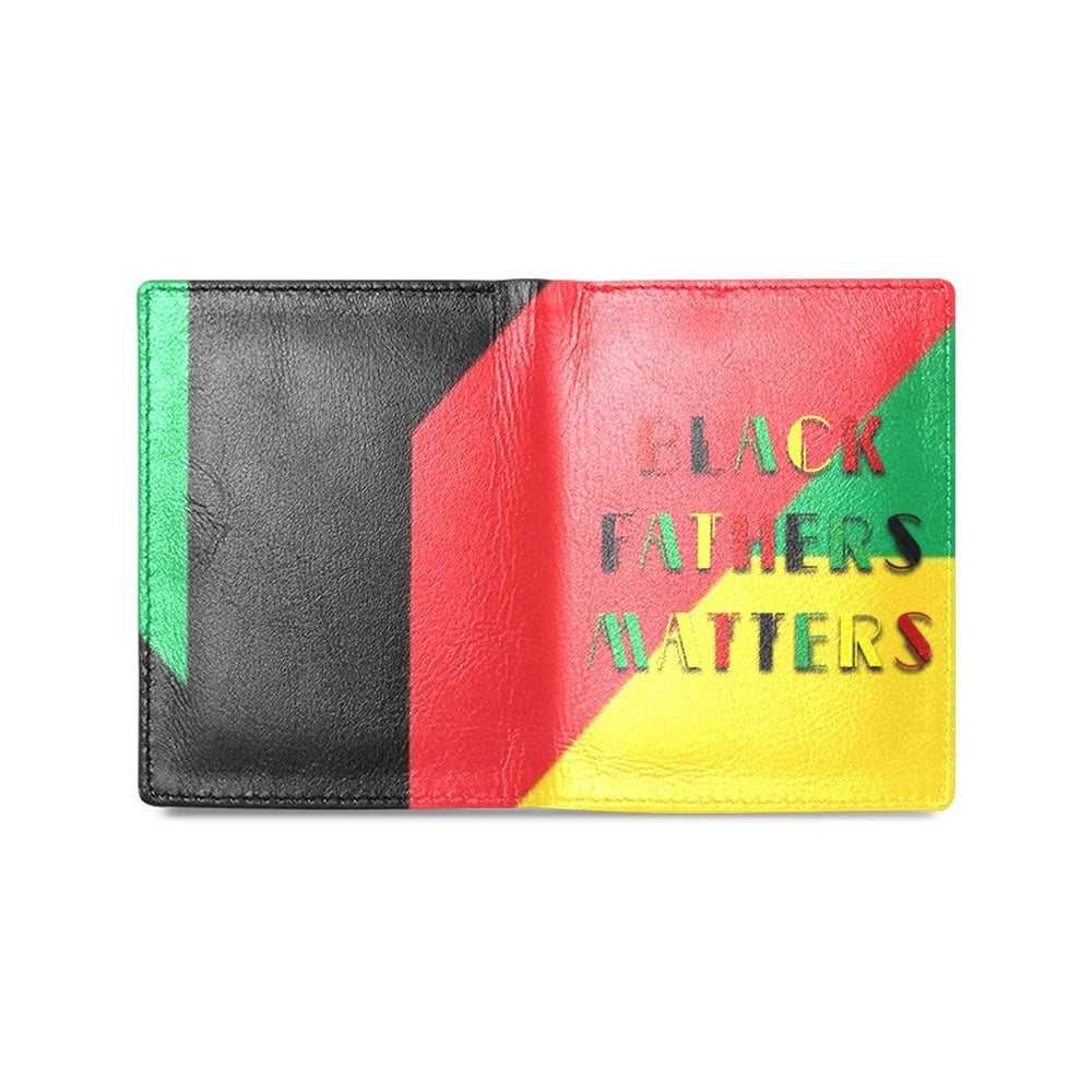 Black Fathers Matter African Print Men's Leather Wallet - EnoughSaid