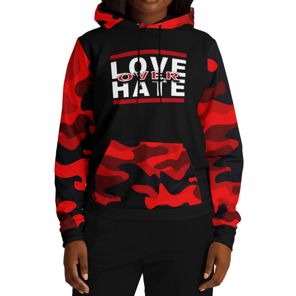 Love Over Hate Fashion Hoodie - EnoughSaid
