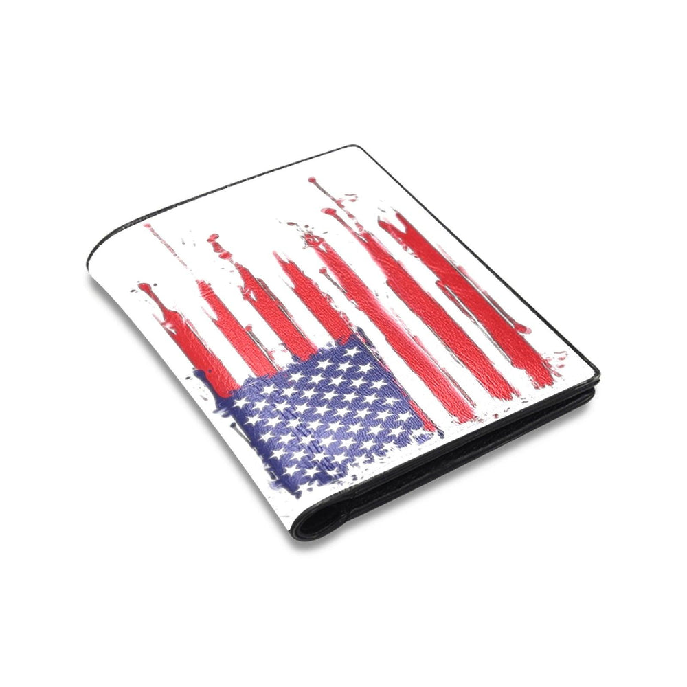 American Flag Men's Leather Wallet - EnoughSaid
