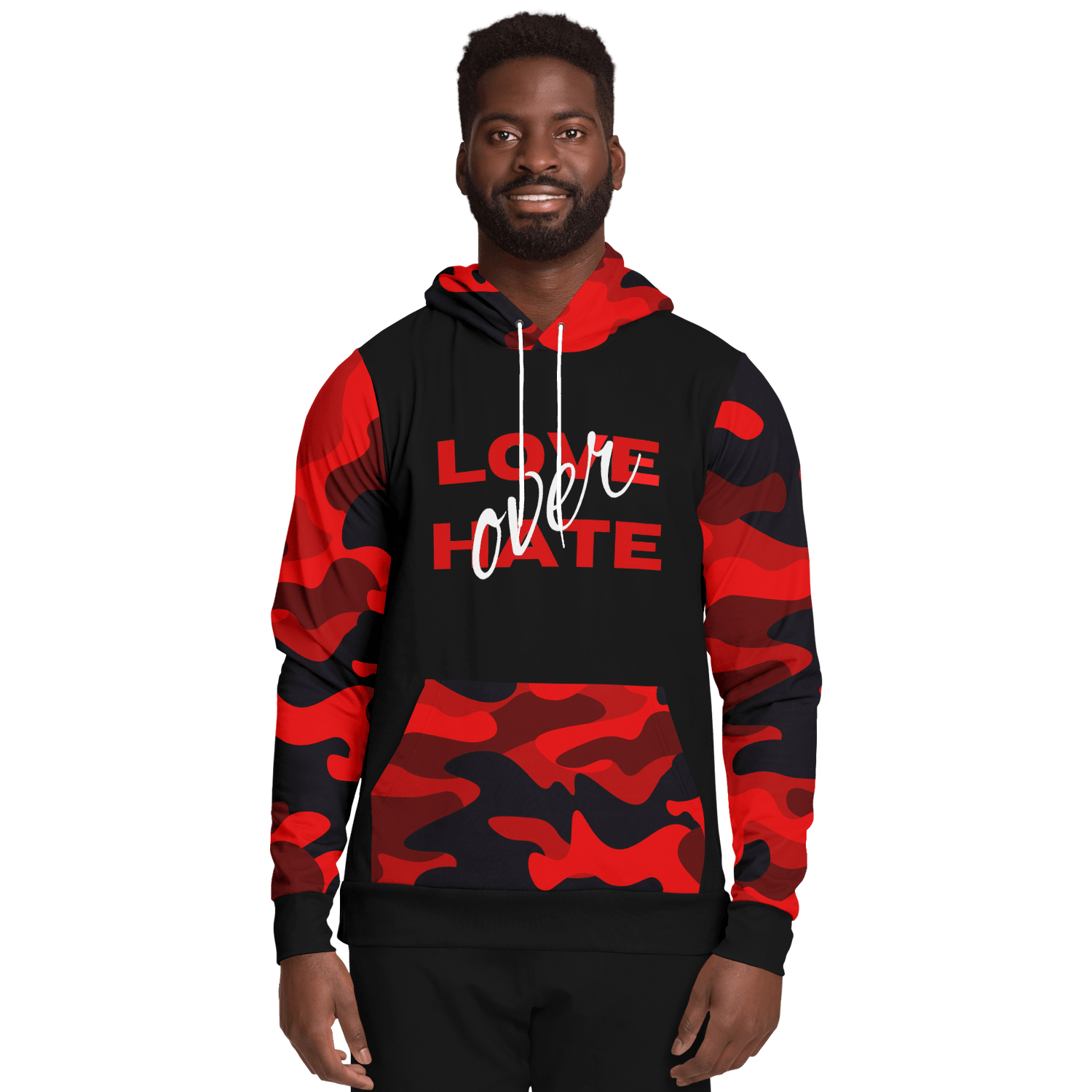 Love Over Hate Camouflage Fashion Hoodie - EnoughSaid