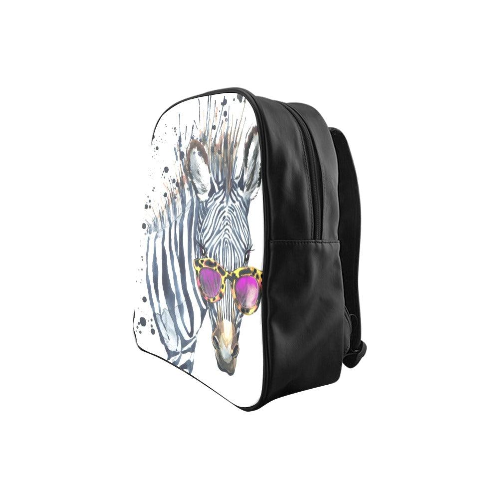 Watercolor Zebra School Backpack(Medium) - EnoughSaid