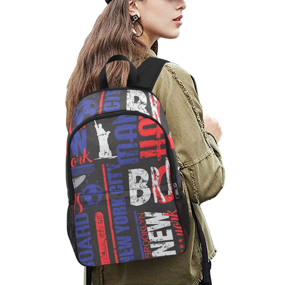 The New Yorker Fabric Backpack with Side Mesh Pockets - EnoughSaid