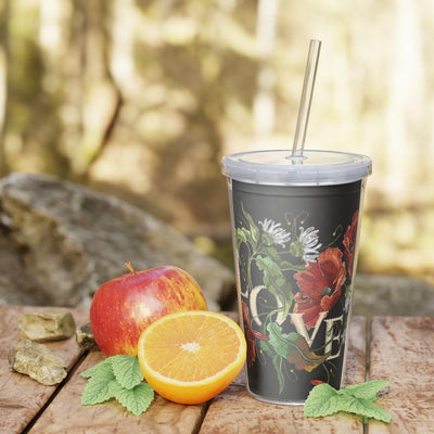 Love Plastic Tumbler with Straw - EnoughSaid