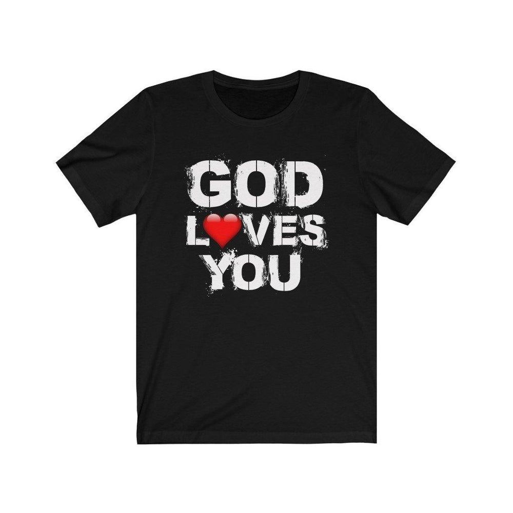 God Loves You Unisex Jersey ShortSleeve/Bella+Canvas 3001 T-Shirt - EnoughSaid
