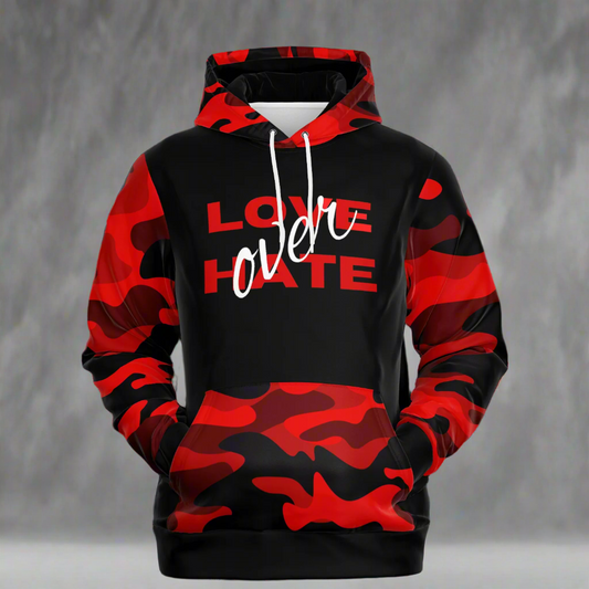 Love Over Hate Camouflage Fashion Hoodie - EnoughSaid