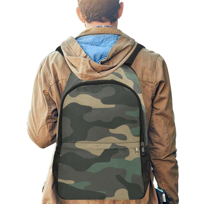 Green Camouflage Fabric Backpack with Side Mesh Pockets - EnoughSaid