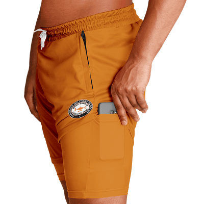 HMA Men's 2-in-1 Orange on Orange Shorts - EnoughSaid