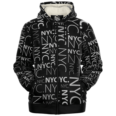 N.Y.C. Micro Fleece Zip Up Hoodie - EnoughSaid