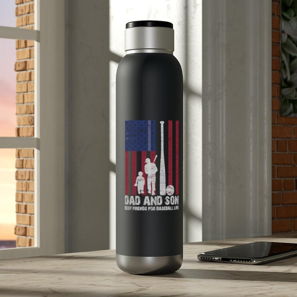 Dad and Son Baseball For Life Soundwave Copper Vacuum Audio Bottle - EnoughSaid