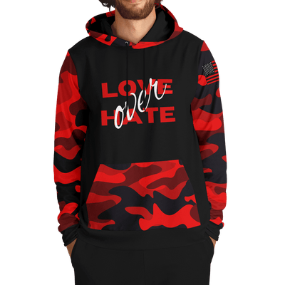 Love Over Hate Flag Camouflage Fashion Hoodie - EnoughSaid