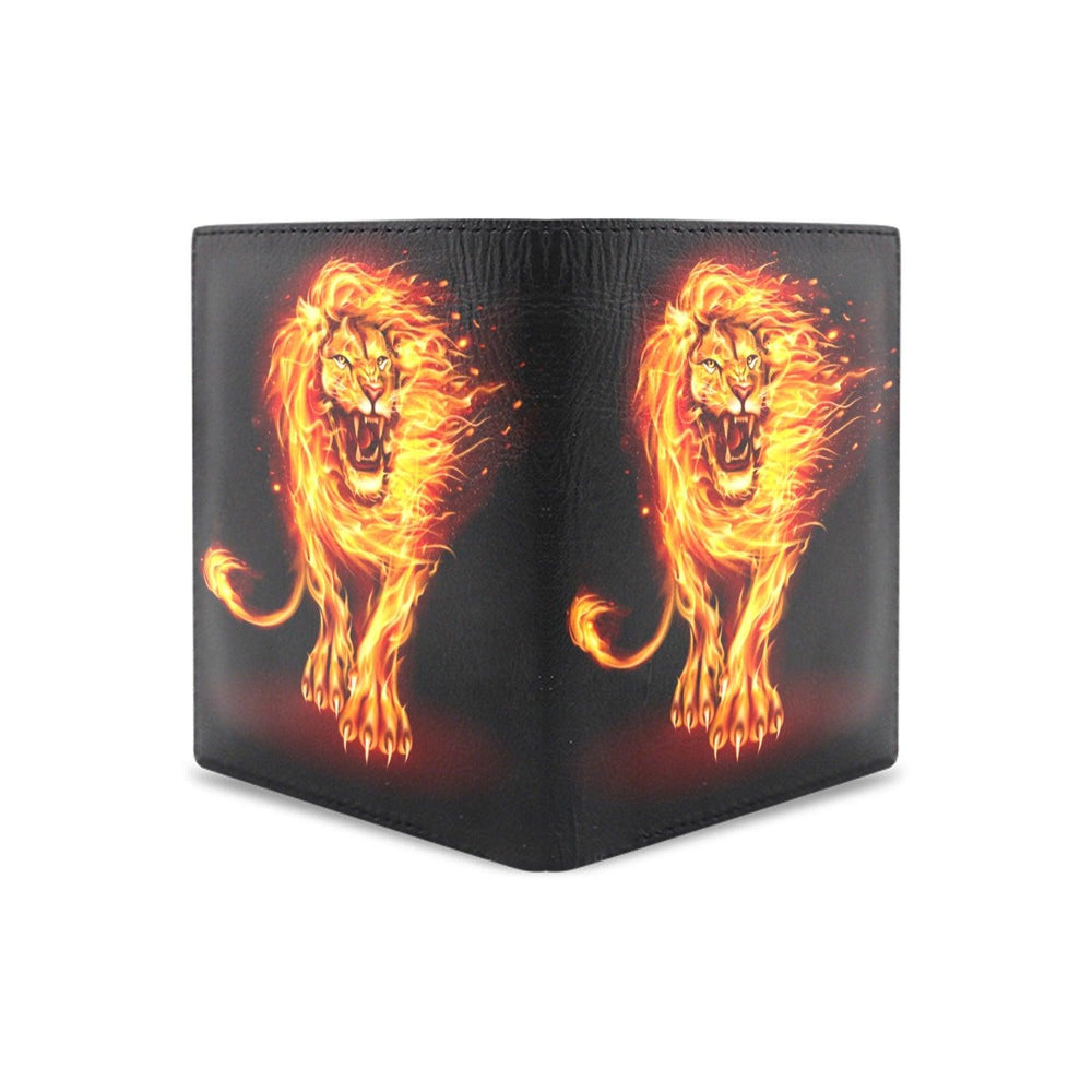 Fire Lion Men's Leather Wallet - EnoughSaid
