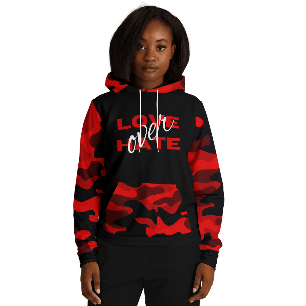 Love Over Hate Camouflage Fashion Hoodie - EnoughSaid