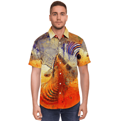 Feather Splatter Button Sown Shirt - EnoughSaid