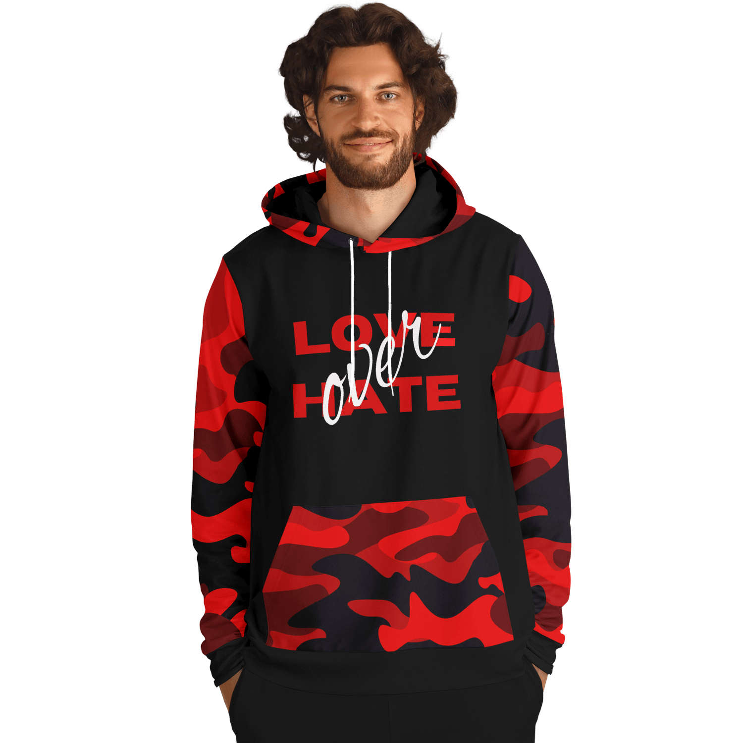 Love Over Hate Camouflage Fashion Hoodie - EnoughSaid