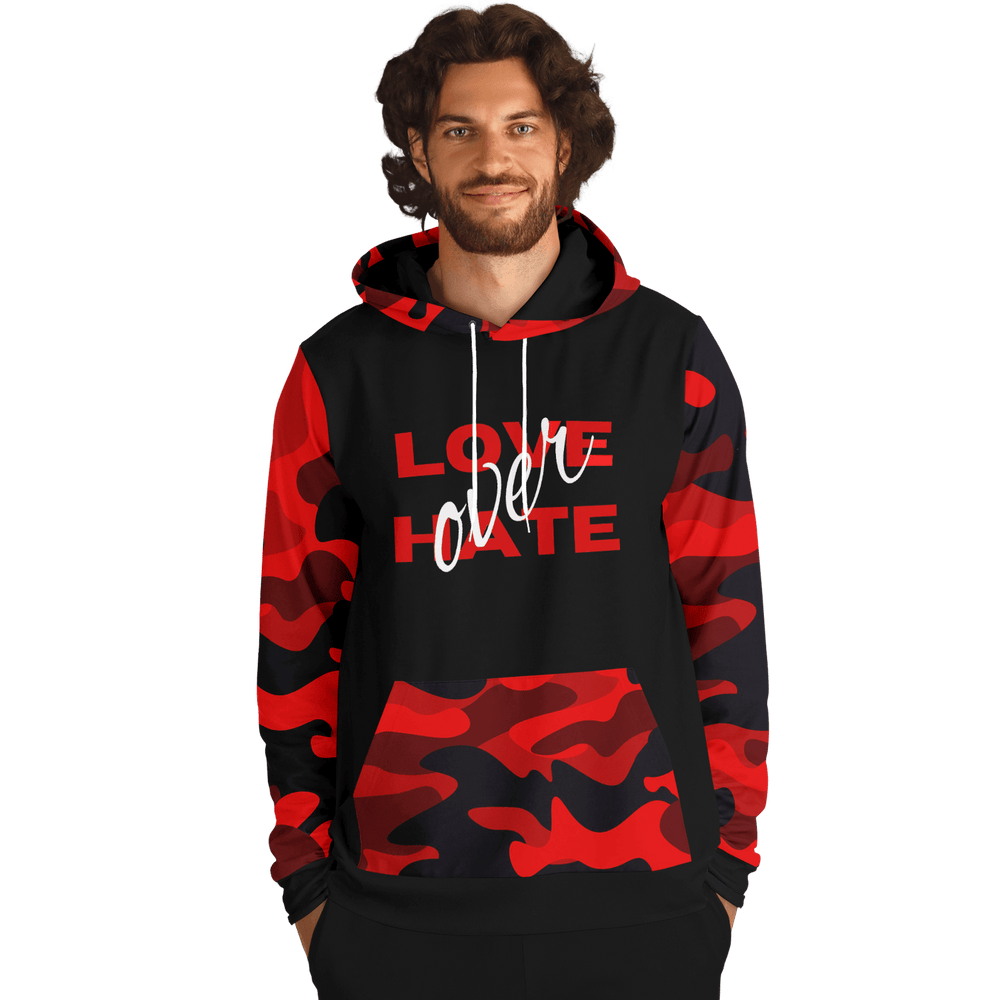 Love Over Hate Camouflage Fashion Hoodie - EnoughSaid