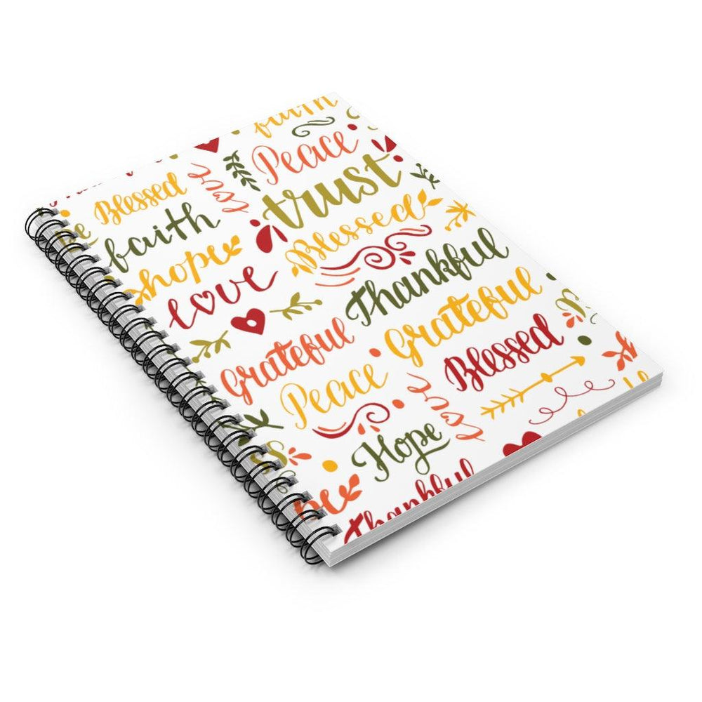 Grateful and thankful Spiral Spiritual Notebook - Ruled Line - EnoughSaid