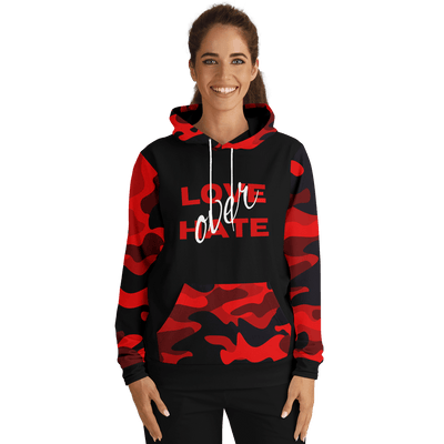 Love Over Hate Camouflage Fashion Hoodie - EnoughSaid